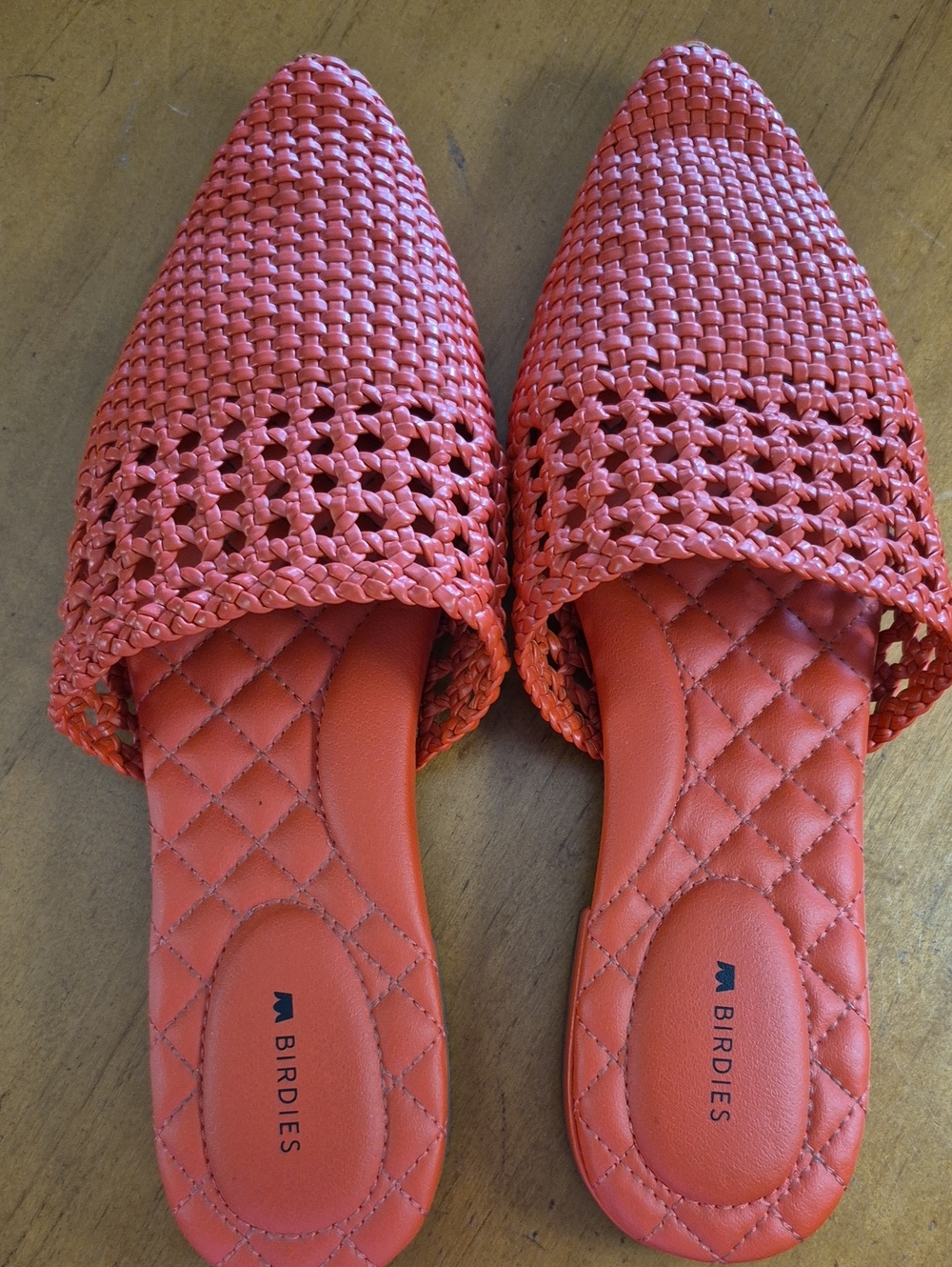 Birdies Woven Slip-On Pointed Toe Mules — Orange. Size 9.5 - Picture 2 of 7